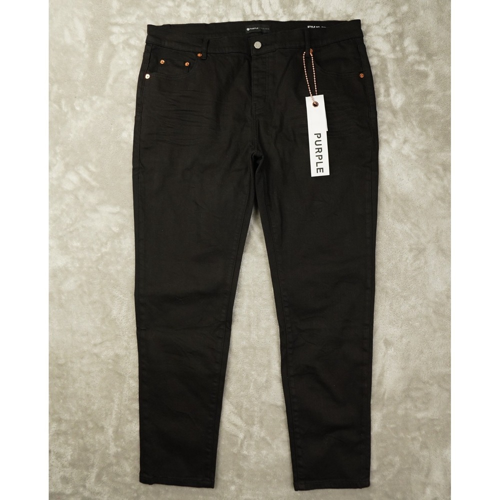 Purple Brand Jeans Mens 40x30 Black Slim Mid Rise Button Fly Stretch P001 NWT